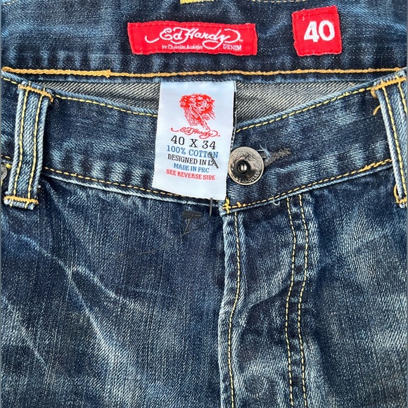 Vintage Wash distressed Ed Hardy Jeans - Picture 4 of 10